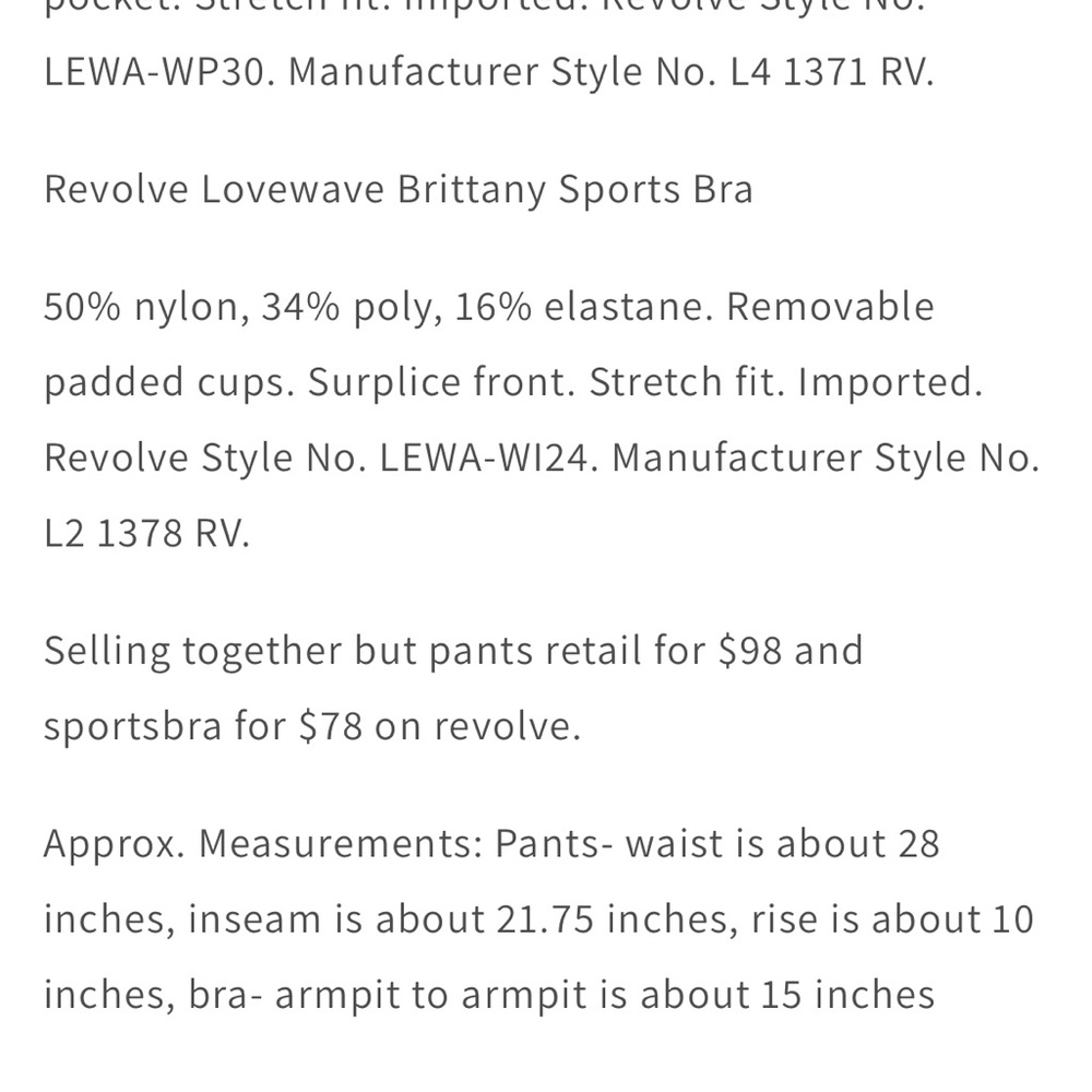 NWOT: FULL SET! Lovewave X REVOLVE Strappy Sports Bra and Leggings Set XXS⭐️💛 - Picture 10 of 11